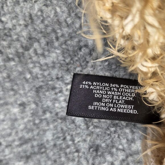 Mixit Scarf Womens One Size Cream Tan Infinity Loop Fuzzy Boucle Knit Chunky - Picture 8 of 9